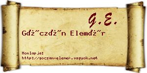 Góczán Elemér névjegykártya